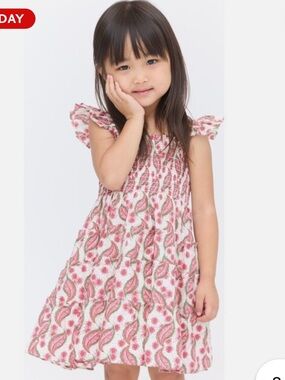 Hill House The Tiny Ellie Nap Dress Birch Vine Stripe in red 12-18 mos NEW